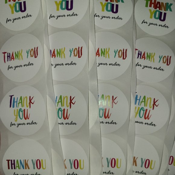 100 THANK YOU FOR YOUR ORDER Stickers 4 Designs 2" - Picture 7 of 7